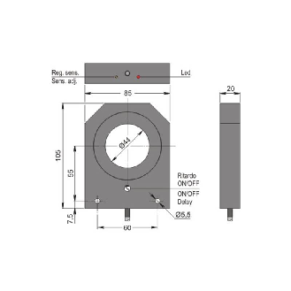 DPI Annulaire Ø=100mm PNP NO+NF Plast. 10-30Vdc / Câble 2m-Lire la description