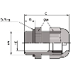 Presse-étoupe polyamide IP68 ST 1/2'' NPT RAL 7001 (Gris argenté)