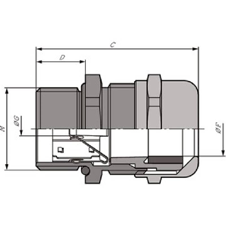 Presse-étoupe laiton nickelé IP68 protection CEM M 32x1,5-Lire la description