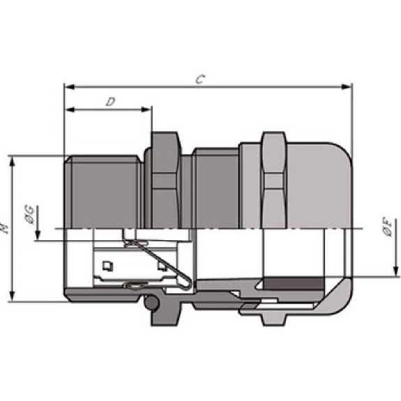 Presse-étoupe laiton nickelé IP68 protection CEM M 32x1,5-Lire la description