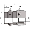 Presse-étoupe laiton nickelé IP68 plage 2-6.5mm filetage 12mm PG 7