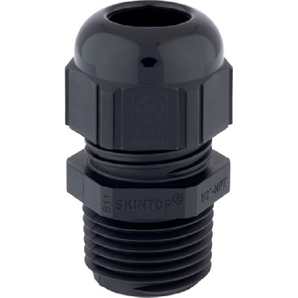 Presse-étoupe polyamide IP68 ST 1/2'' NPT RAL 9005 (Noir)-Lire la description