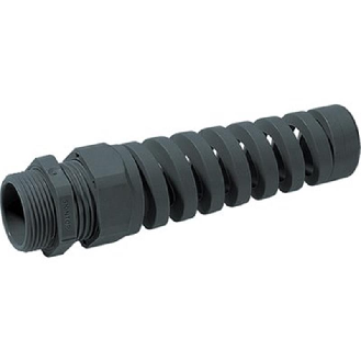 Presse-étoupe polyamide à spirale anti-flex IP68 M25x1,5 RAL 9005-Lire la description