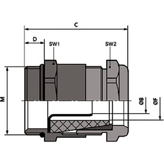 Presse-étoupe laiton M ATEX BRUSH 63x1,5-Lire la description
