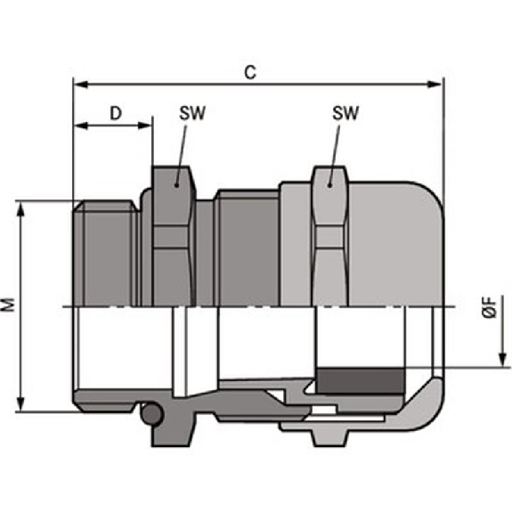 Presse-étoupe polyamide PG 21 RAL 9005 (Noir)-Lire la description