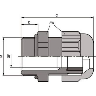 Presse-étoupe polyamide M ATEX 32X1,5 plus RAL 5015 (Bleu)-Lire la description