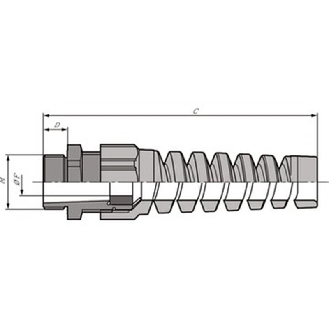 Presse-étoupe polyamide à spirale anti-flex IP68 M32x1,5 RAL 7035-Lire la description