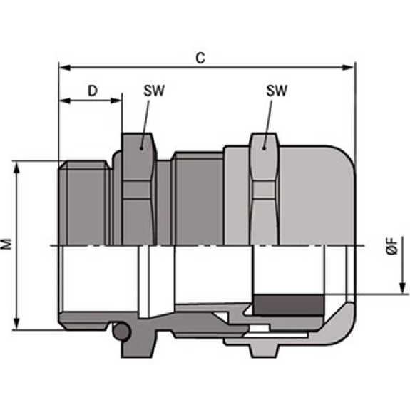 Presse-étoupe laiton SKINTOP MS-M 20x1,5 ATEX-Lire la description