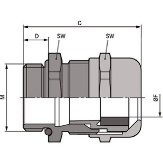 Presse-étoupe laiton SKINTOP MS-M 20x1,5 ATEX-Lire la description