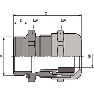 Presse-étoupe laiton SKINTOP MS-M 16x1,5 ATEX XL-Lire la description