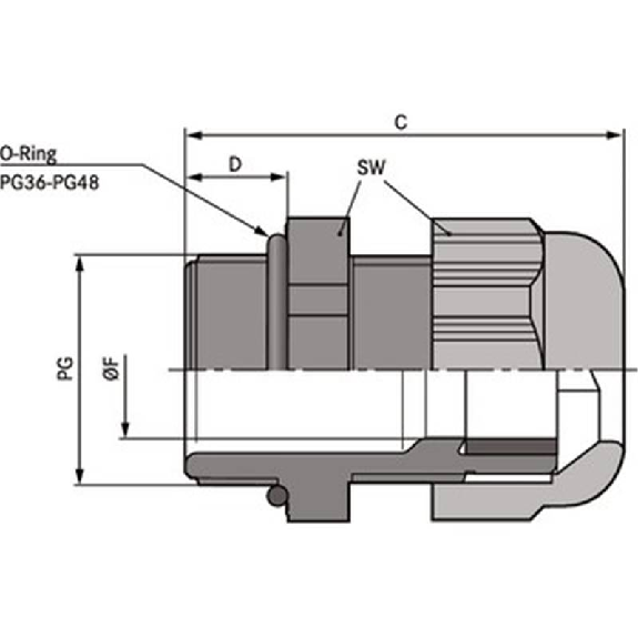 Presse-étoupe polyamide IP68 PG 11 RAL 7035 (Gris clair)-Lire la description