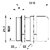 Presse-étoupe laiton M20x1.5, câble Ø6-12mm, argenté