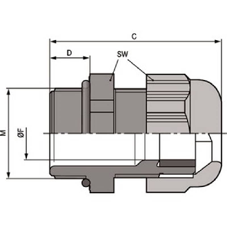 Presse-étoupe polyamide sans halogène M 16x1,5 RAL 7035 (Gris clair)-Lire la description