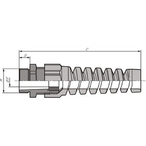 Presse-étoupe polyamide à spirale anti-flex IP68 M20x1,5 RAL 7035-Lire la description