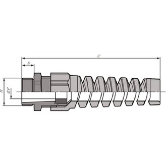 Presse-étoupe polyamide à spirale anti-flex IP68 M12x1,5 RAL 9005-Lire la description