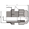 Presse-étoupe polyamide sans halogène M 63x1,5 RAL 7035 (Gris clair)