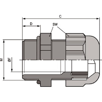 Presse-étoupe polyamide sans halogène M 63x1,5 RAL 7035 (Gris clair)-Lire la description