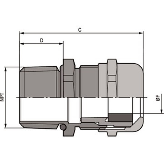 Presse-étoupe laiton NPT 1/2'', IP68-Lire la description