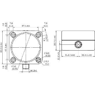 Ultrason Rect. Directe PNP(x2) P=8m NO/NF / M12 5P-Lire la description