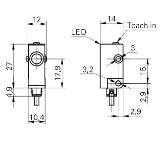 Ultrason Directe PNP NO/NF P10-200mm Teach 24VDC / Câble 2m-Lire la description