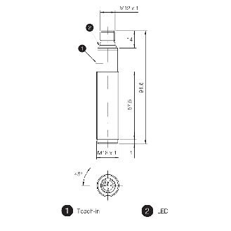 Ultrason Directe M18 PNP+4-20mA M12 plug-Lire la description