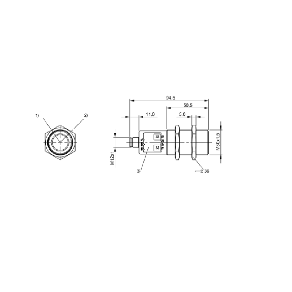 Ultrason Multi mode M30 NPN(x2) NO/NF P=200-2000mm Axial / M12 5P-Lire la description