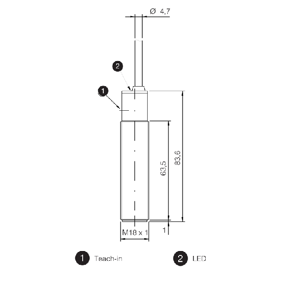 Ultrason Directe M18 NPN+4-20mA Câble Ultrason Directe M18 NPN+4-20mA Câble-Lire la description