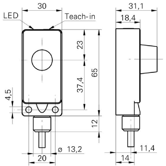 Ultrason Directe ANA 4-20mA P100-1000mm Teach 24VDC / Câble 2m Ultrason Directe ANA 4-20mA P100-1000mm Teach 24VDC / Câble 2m-Lire la description