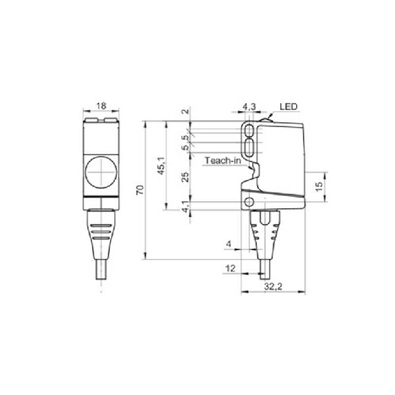Ultrason Directe Push Pull NO/NF P100-1000mm qTeach / Câble 2m Ultrason Directe Push Pull NO/NF P100-1000mm qTeach / Câble 2m-Lire la description
