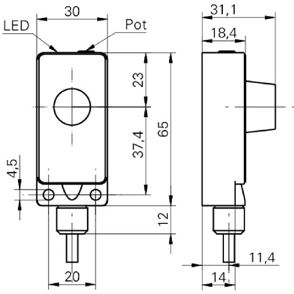 Ultrason Directe PNP NO P100-1000mm Pot. 12-30Vdc / Câble 2m Ultrason Directe PNP NO P100-1000mm Pot. 12-30Vdc / Câble 2m-Lire la description