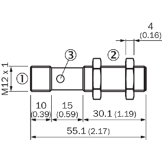 Ultrason Directe M12 PNP P=350mm NO/NF Axial / M12 4P-Lire la description