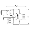 Y-M12A Fem Droit 5p Blindé/M12A Fem Droit 5p;M12A Mâle Droit 5p