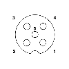 Y-M12A Fem Droit 5p Blindé/M12A Fem Droit 5p;M12A Mâle Droit 5p