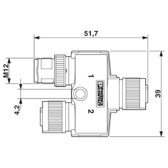 Y-M12A Fem Droit 5p Blindé/M12A Fem Droit 5p;M12A Mâle Droit 5p-Lire la description