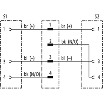 Y-M12 Mâle Droit 4p/2xM12 Fem Coudé 3p; PUR 3x0,34 Noir Cpc 0,6m-Lire la description