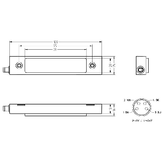 Luminaire Led blanc froid >5300K, 24Vdc, 1W, Lentille 80º, IP67 / M08-Lire la description