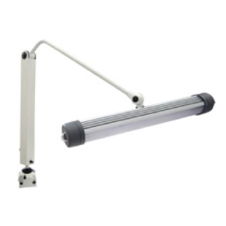 Lampe à bras LED 110° IP40 13W 230VAC RAL9002 Câble 1,5m-Lire la description