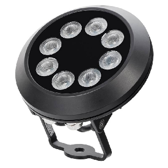 Eclairage à Led 38º Rond 230 VAC 8x3 Watt, 700mA Noir câble-Lire la description