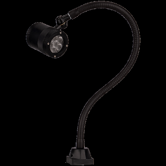 Lampe col de cygne LED 40° 6 W, 700 mm, Ø69mm, 24 VDC, NOIR, M12 3P+C-Lire la description