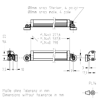 Lampe linéaire à LED 4600-4700K 24VDC 7W IP20 278x23x17mm-Lire la description