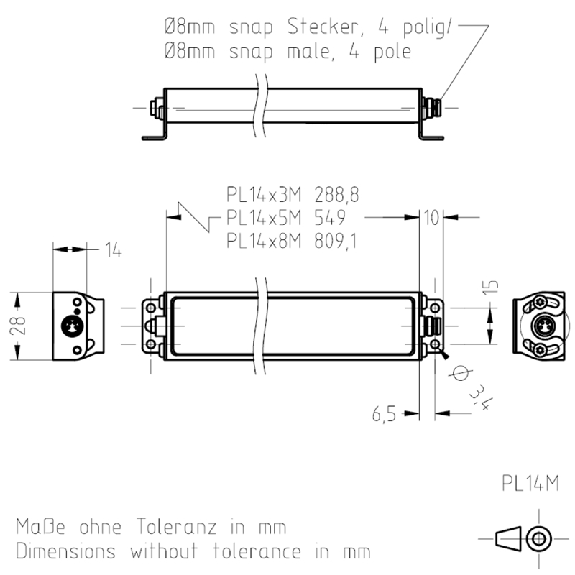 Lampe linéaire à LED 5000K 24VDC 14W IP67 549x28x14 mm-Lire la description