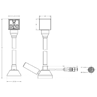 Eclairage Led sur Flexible >5300K, 24Vdc, 3x3W, Lentille 120º / M12-Lire la description