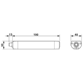 Lampe LED 190mm, 24VDC, IP67, 85 °/95 °, 5000 K, M12 4P-Lire la description