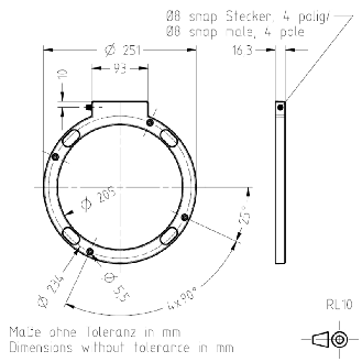 Anneau lumineux LED 5000 K 24VDC 13W IP67 Ø intérieur 205mm-Lire la description
