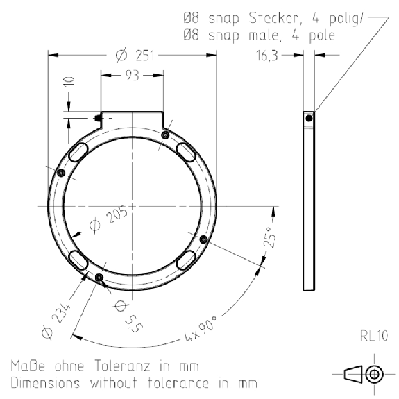 Anneau lumineux LED 5000 K 24VDC 13W IP67 Ø intérieur 205mm-Lire la description