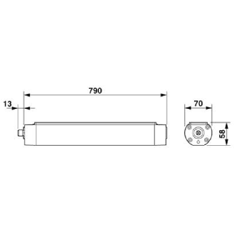 Lampe LED 790mm, 24VDC, IP67, 75°/95°, 5000K, M12 4P-Lire la description