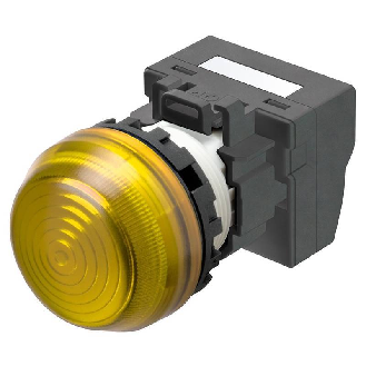 Voyant Ø22mm semi-sphérique jaune led jaune 24Vac/dc push-in-Lire la description