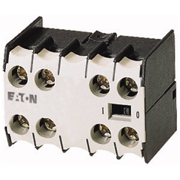 Module de contacts auxiliaires, avec éléments de contact mécaniquement liés, 2 pôles, 2 O, Fixation par l'avant, Bornes à vis, DILE(E)M, DILER Module de contacts auxiliaires, avec éléments de contact mécaniquement liés, 2 pôles, 2 O, Fixation par l'avant, Bornes à vis, DILE(E)M, DILER-Lire la description