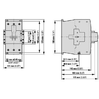 Contacteur de puissance, 3p, 150HP/600VAC, SEMI F47-Lire la description