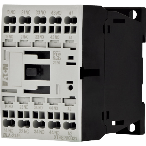 Contacteurs auxiliaires DILA, Contacteur auxiliaire, appareil de base avec contacts liés positivement, avec bobine à courant alternatif, 230 V 50 Hz, 240 V 60 Hz, 3 F, 1 O, bornes Push-In-Lire la description